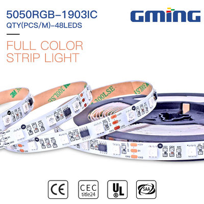 รีโมทคอนโทรล 5050RGB 1903IC Dimmable SMD LED Strip 9.6W